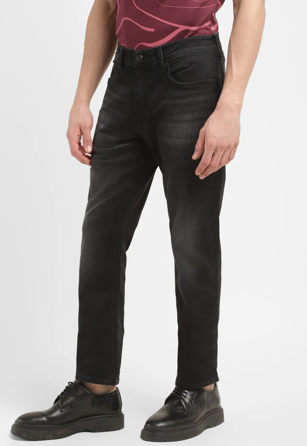 Men's Redloop 511 Charcoal Grey Slim Fit Mid Rise Jeans - Image 5
