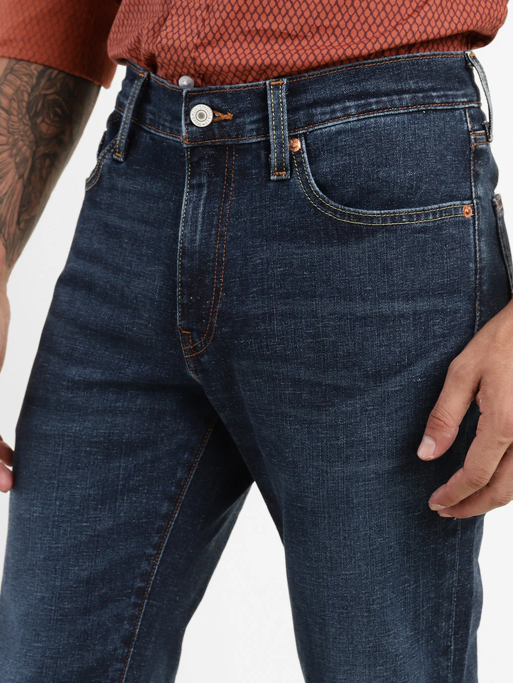 Men's 511 Blue Slim Fit Mid Rise Jeans - Image 6