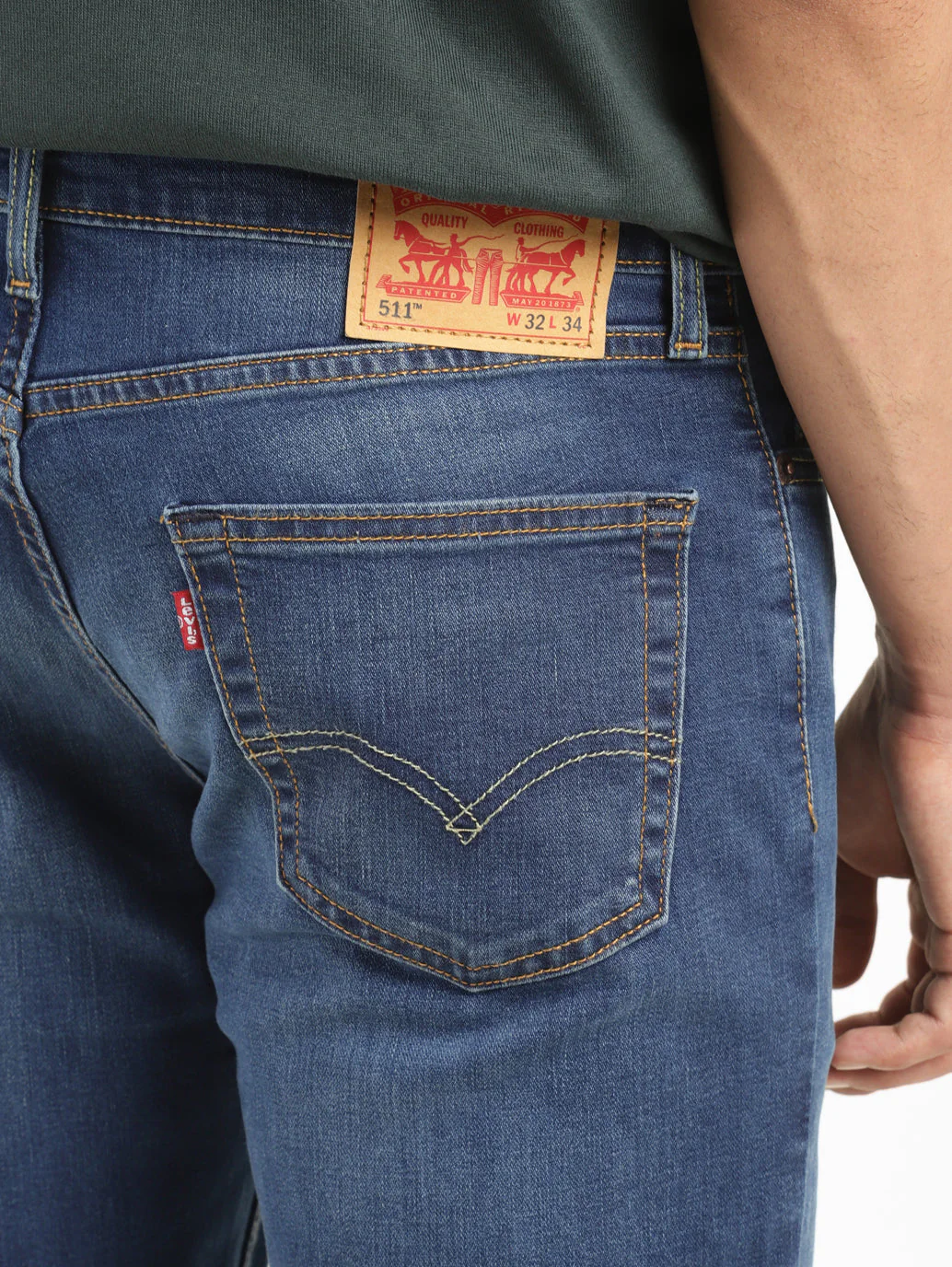 Men's 511 Blue Slim Fit Mid Rise Jeans - Image 7