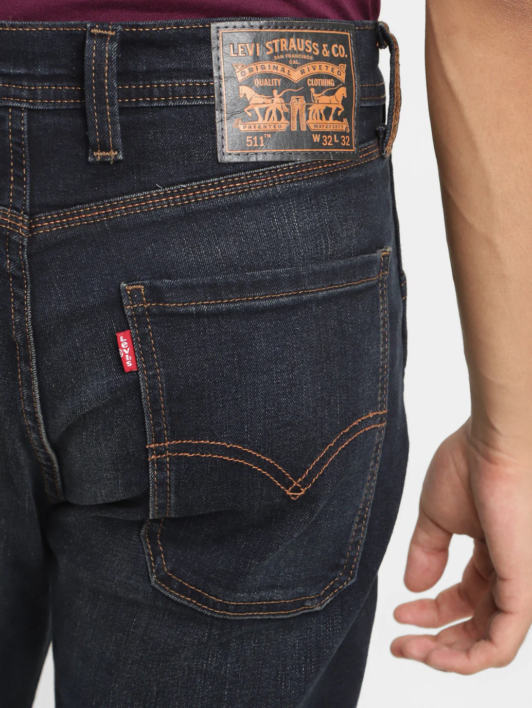 Men's 511 Blue Slim Fit Mid Rise Jeans - Image 7