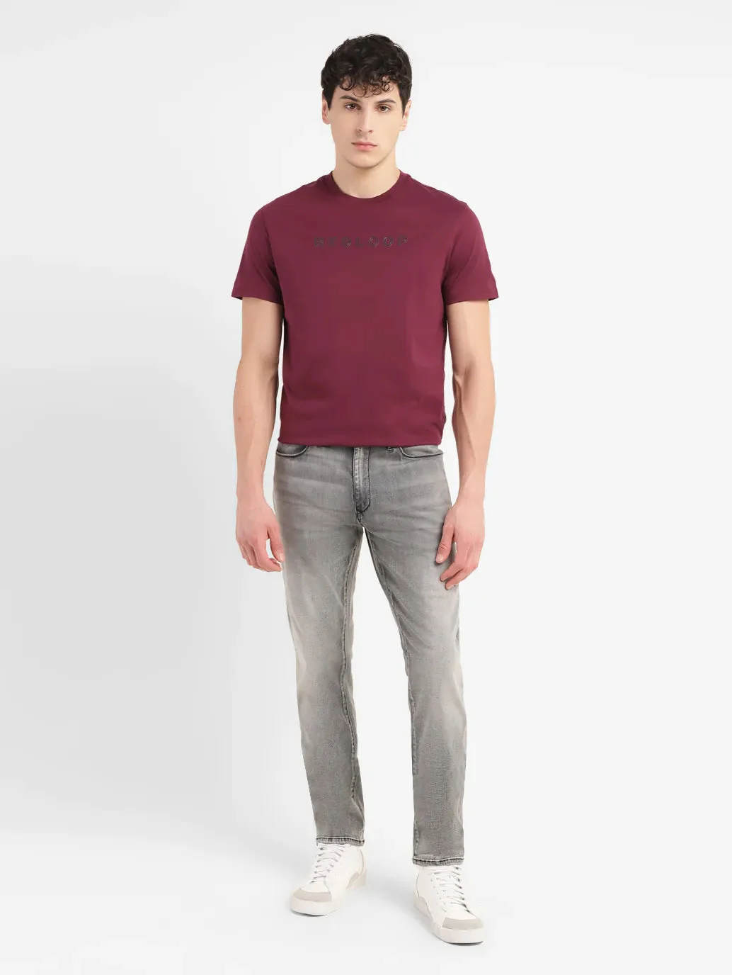 Men's Redloop 511 Grey Slim Fit Mid Rise Jeans