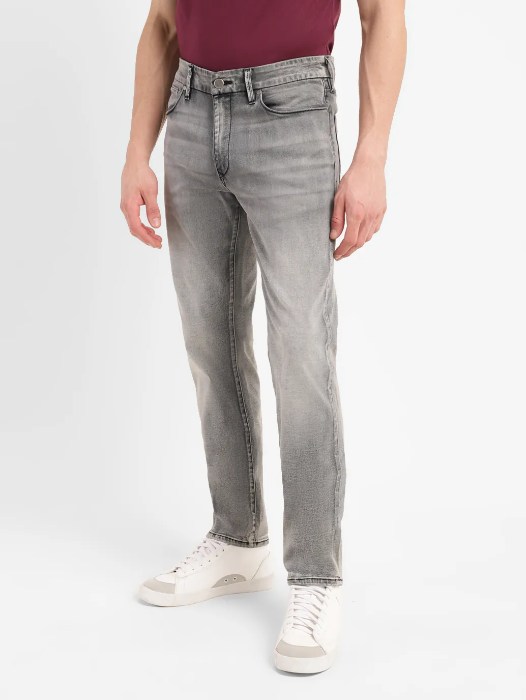 Men's Redloop 511 Grey Slim Fit Mid Rise Jeans - Image 5