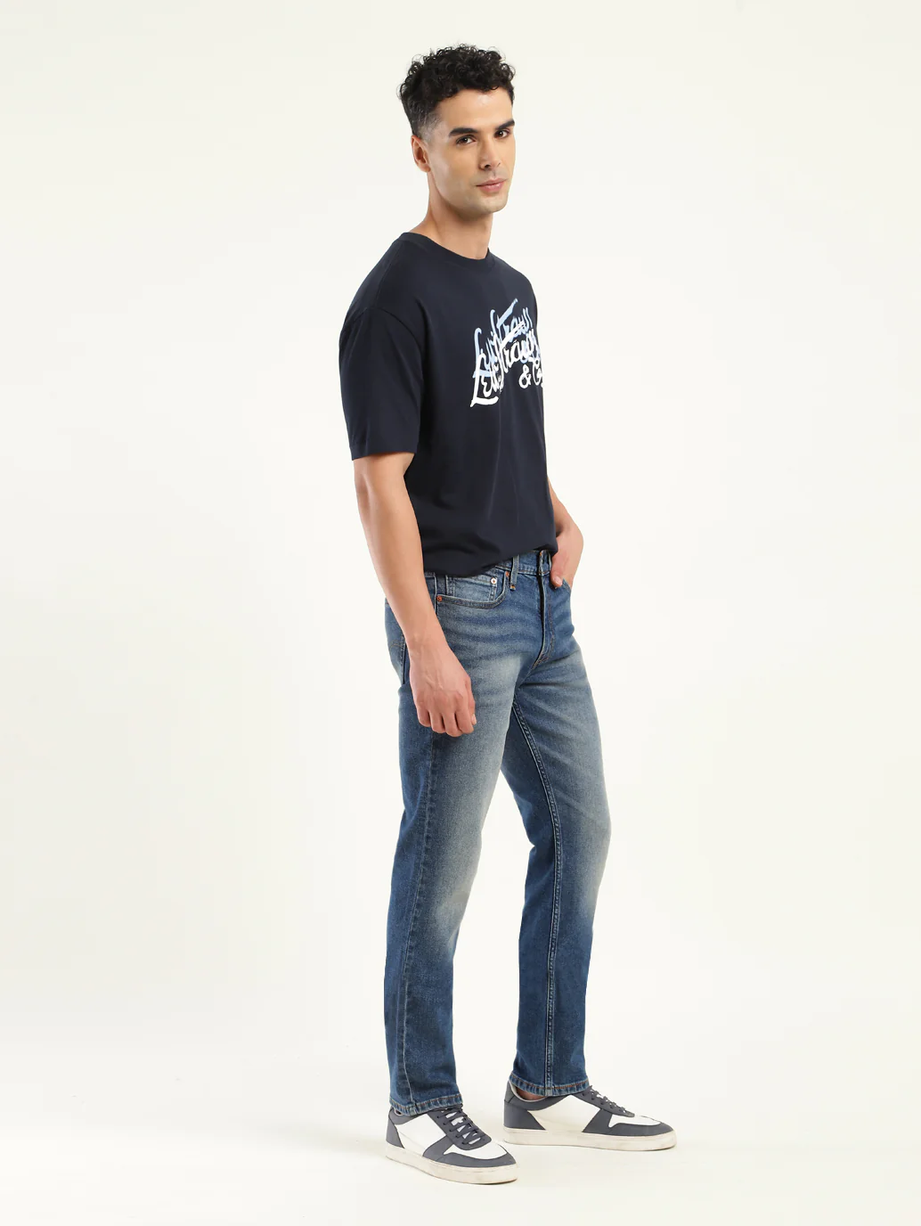 Men's 511 Blue Slim Fit Mid Rise Jeans - Image 5
