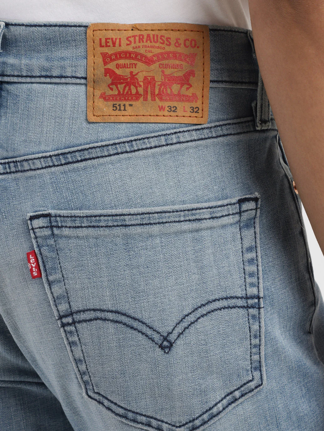 Men's 511 Blue Slim Fit Mid Rise Jeans - Image 6