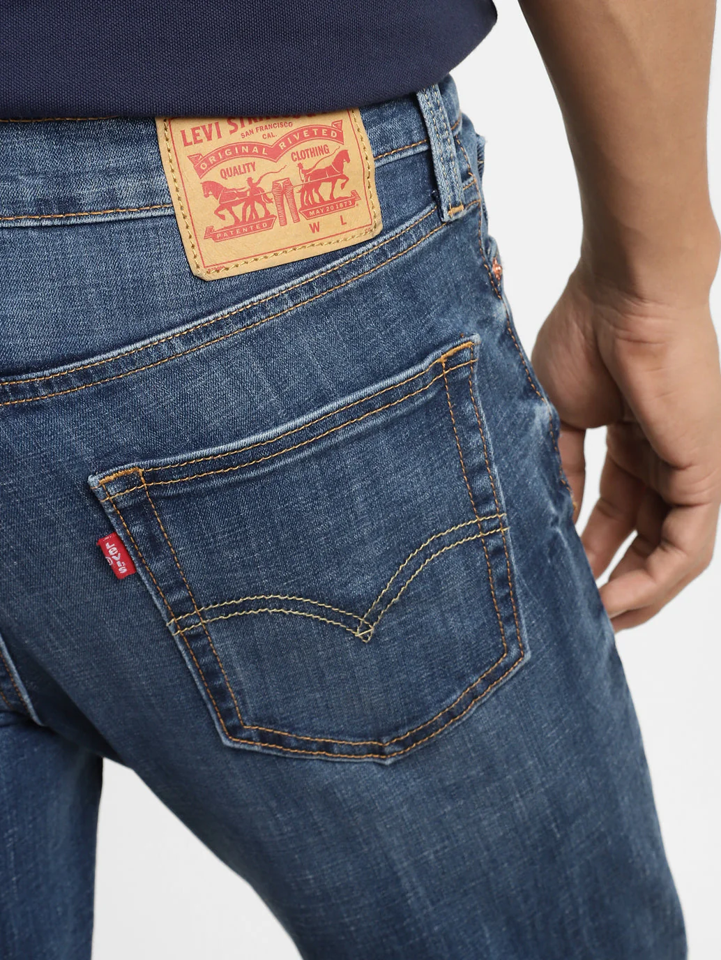 Men's 511 Blue Slim Fit Mid Rise Jeans - Image 10