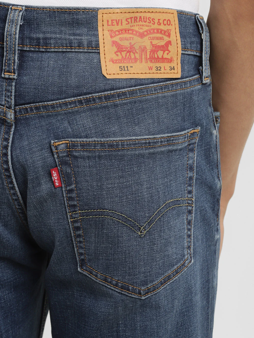 Men's 511 Indigo Slim Fit Mid Rise Jeans - Image 6