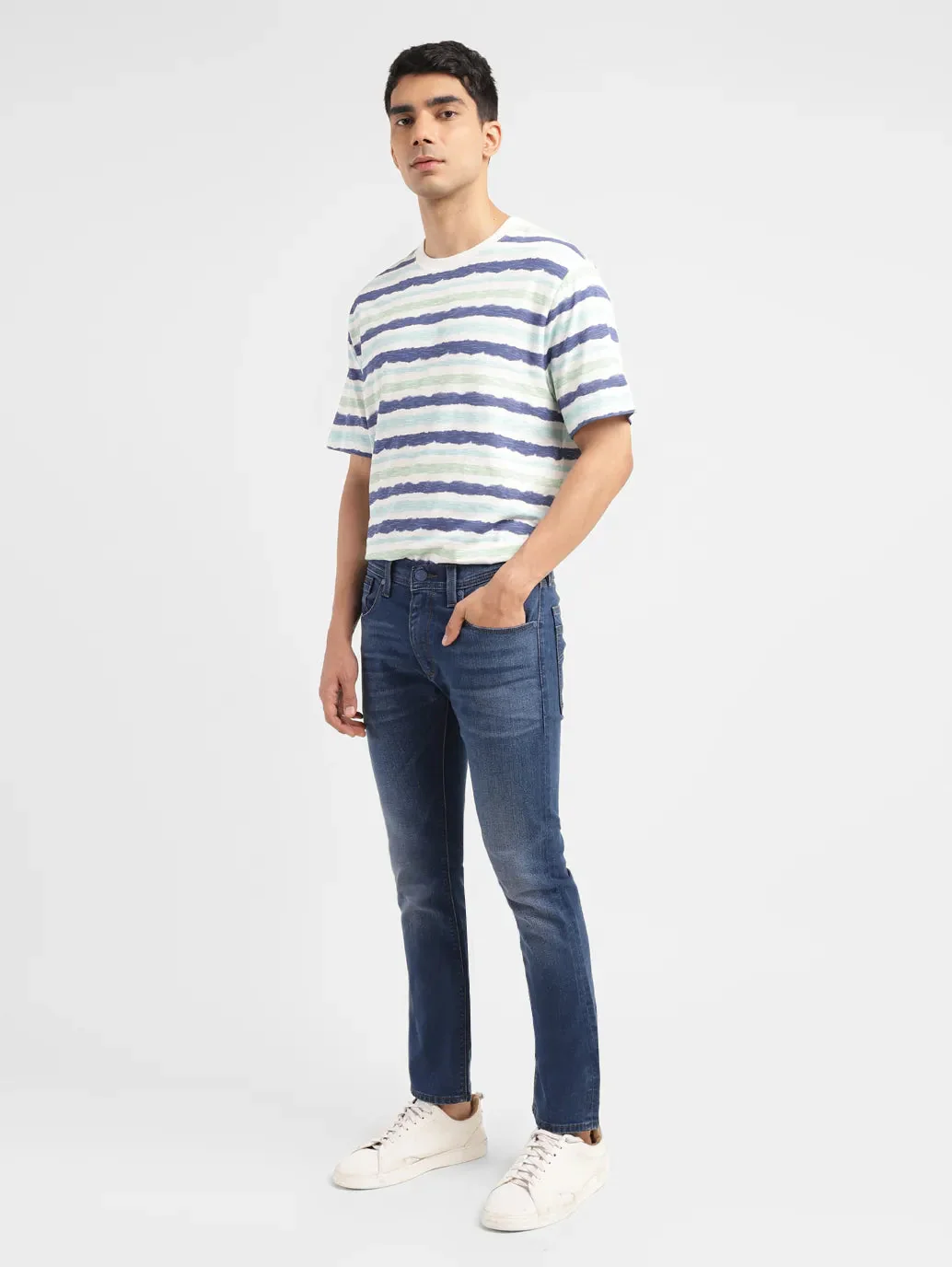 Men's 511 Blue Slim Fit Mid Rise Jeans