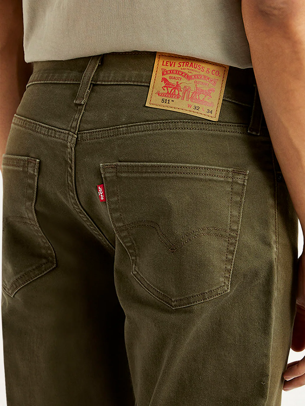 Men's 511 Olive Slim Fit Mid Rise Jeans - Image 7