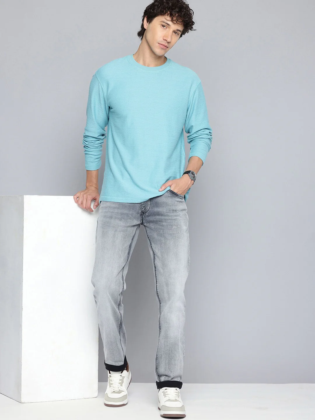 Men's Redloop 511 Grey Slim Fit Mid Rise Jeans