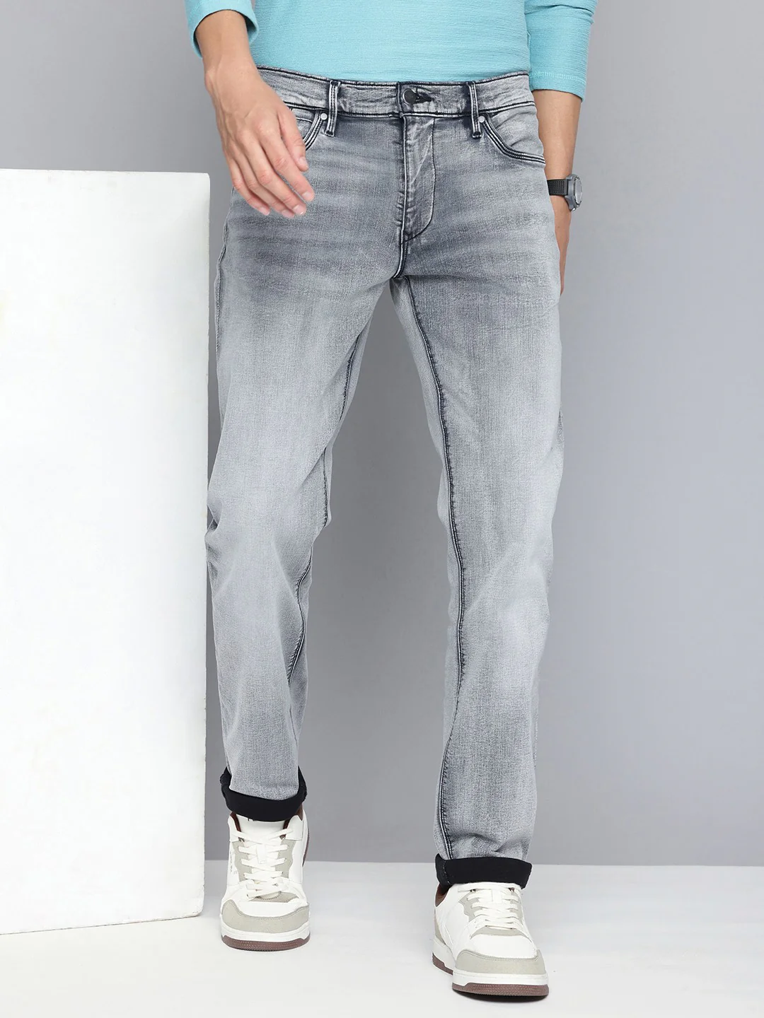 Men's Redloop 511 Grey Slim Fit Mid Rise Jeans - Image 2