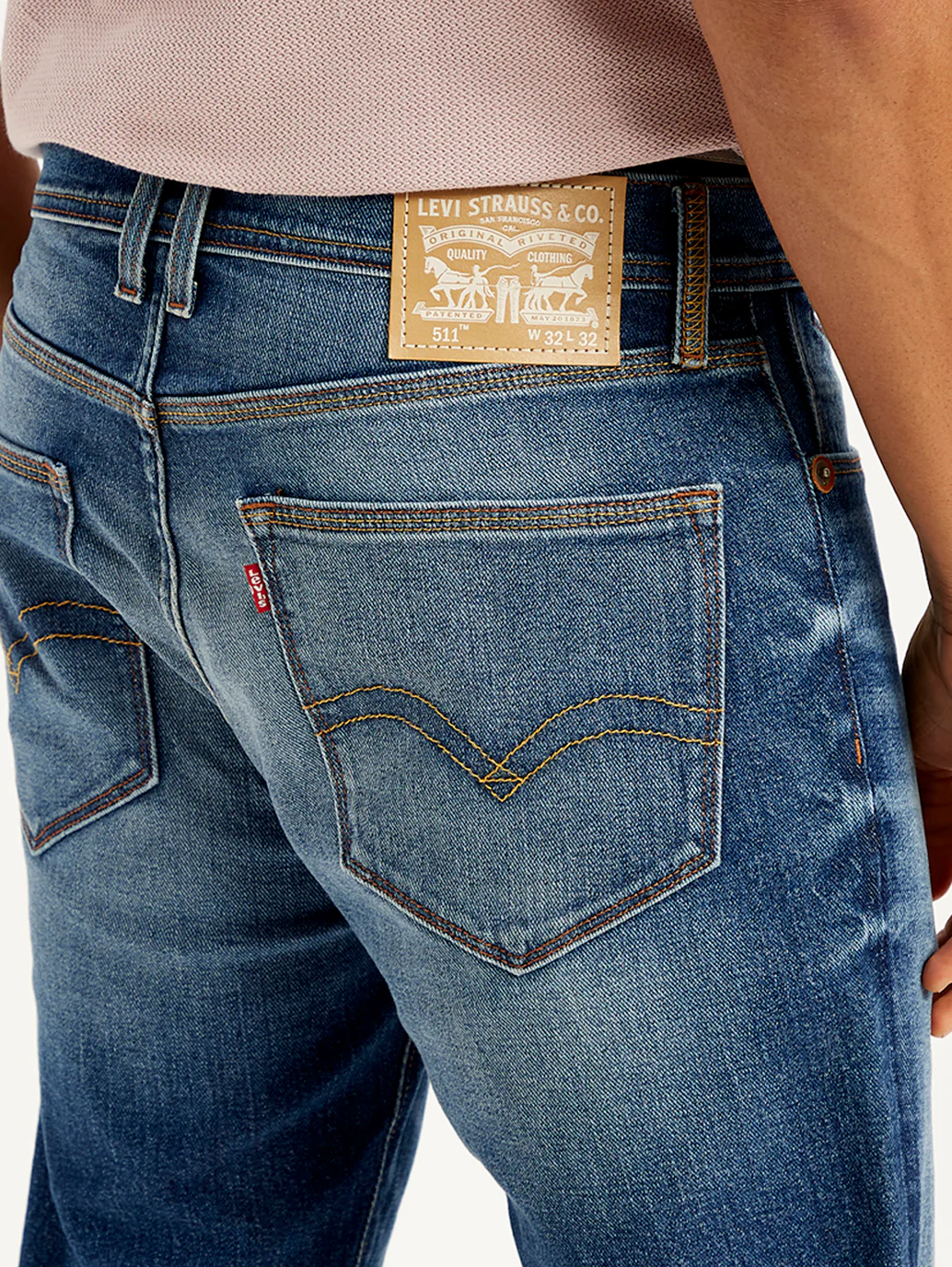 Men's 511 Blue Slim Fit Mid Rise Jeans - Image 6