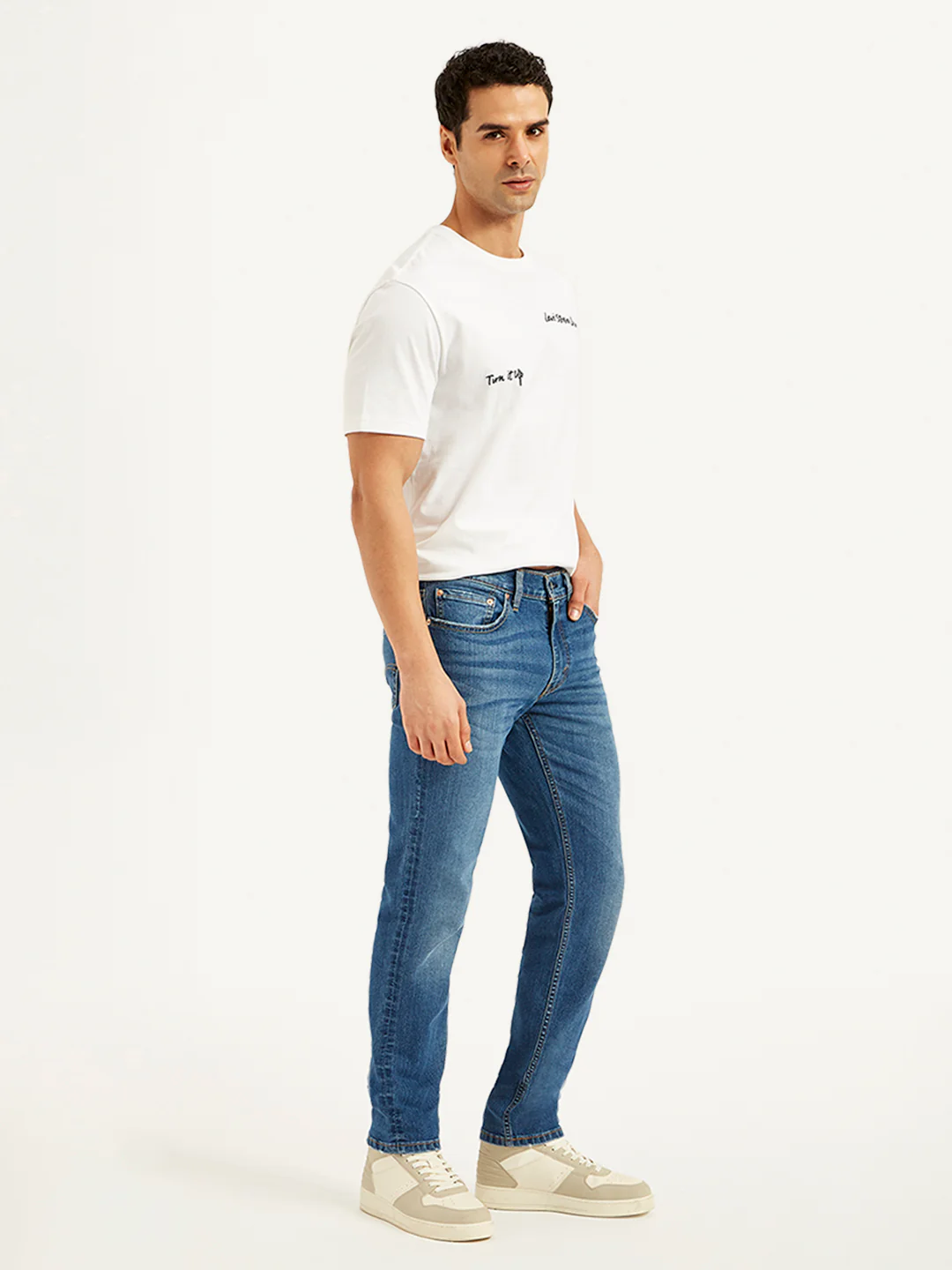 Men's 511 Blue Slim Fit Mid Rise Jeans - Image 5