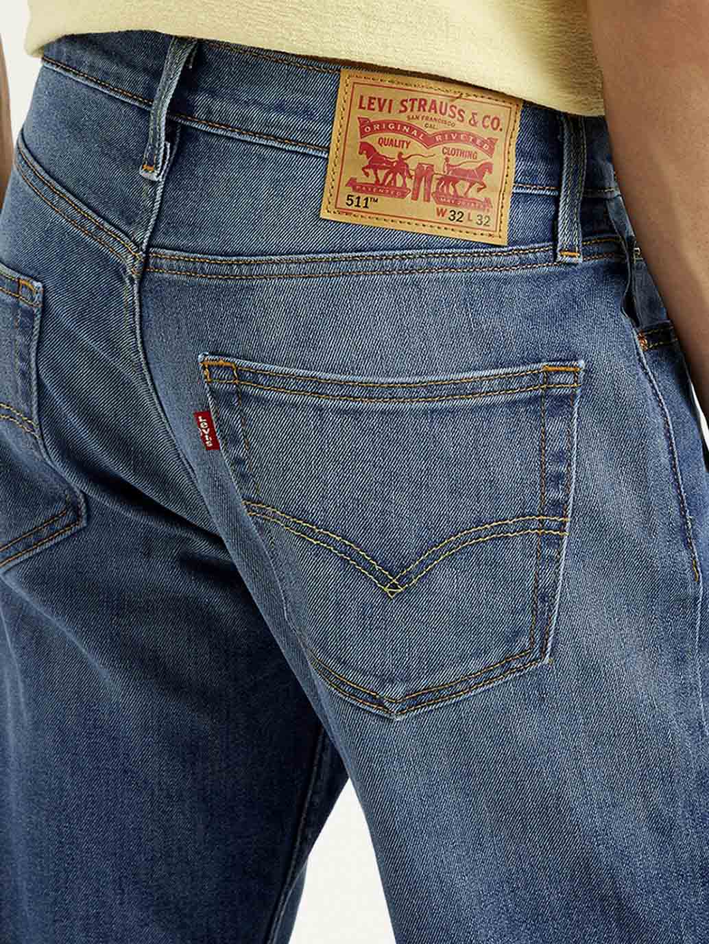 Men's 511 Blue Slim Fit Mid Rise Jeans - Image 5