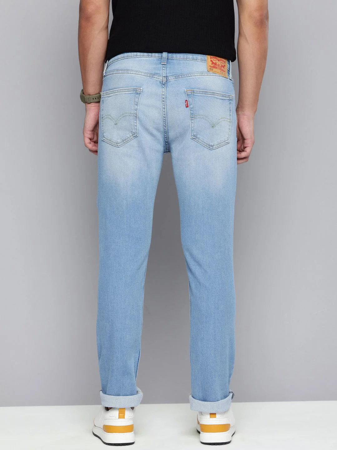 Men's 511 Blue Slim Fit Mid Rise Jeans - Image 6