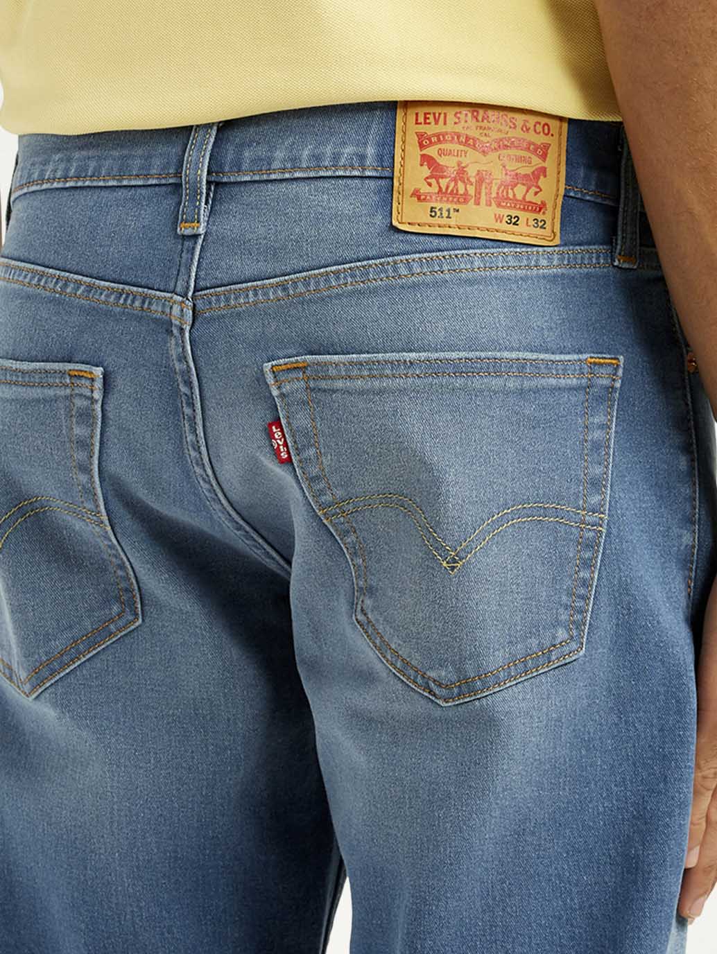 Men's 511 Med Indigo Slim Fit Mid Rise Jeans - Image 6