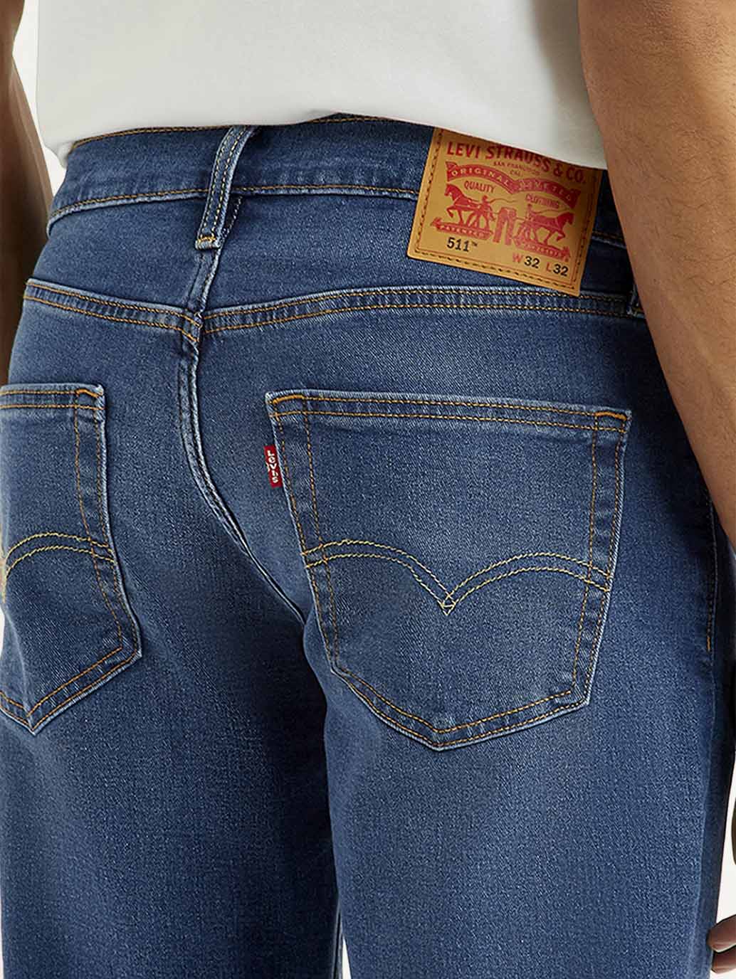 Men's 511 Med Indigo Slim Fit Mid Rise Jeans - Image 5