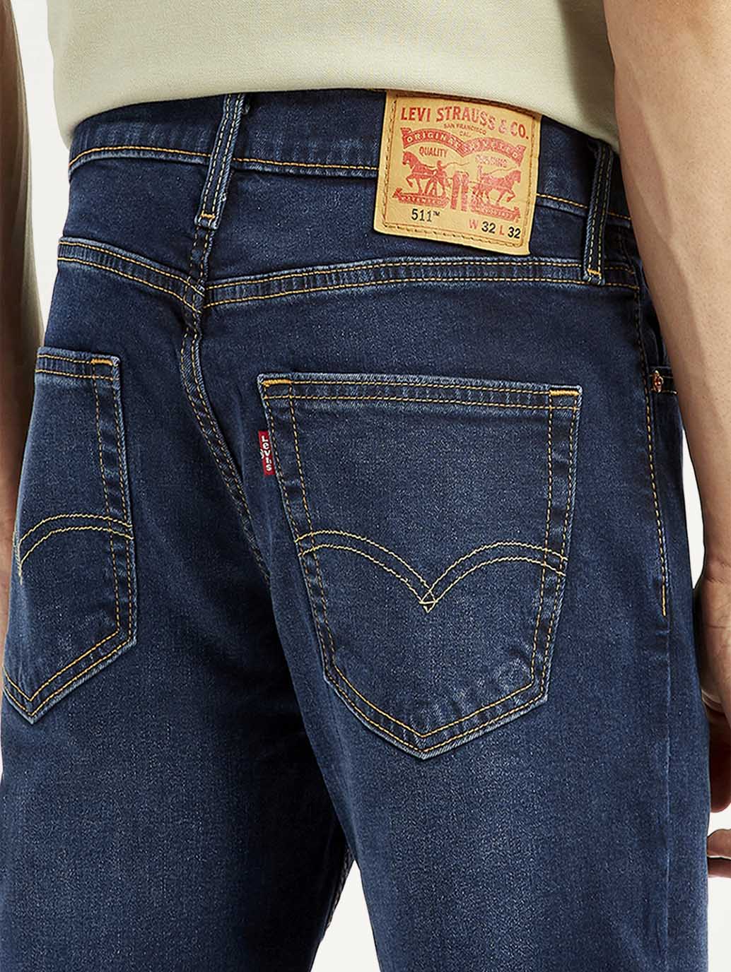 Men's 511 Dark Indigo Slim Fit Mid Rise Jeans - Image 5