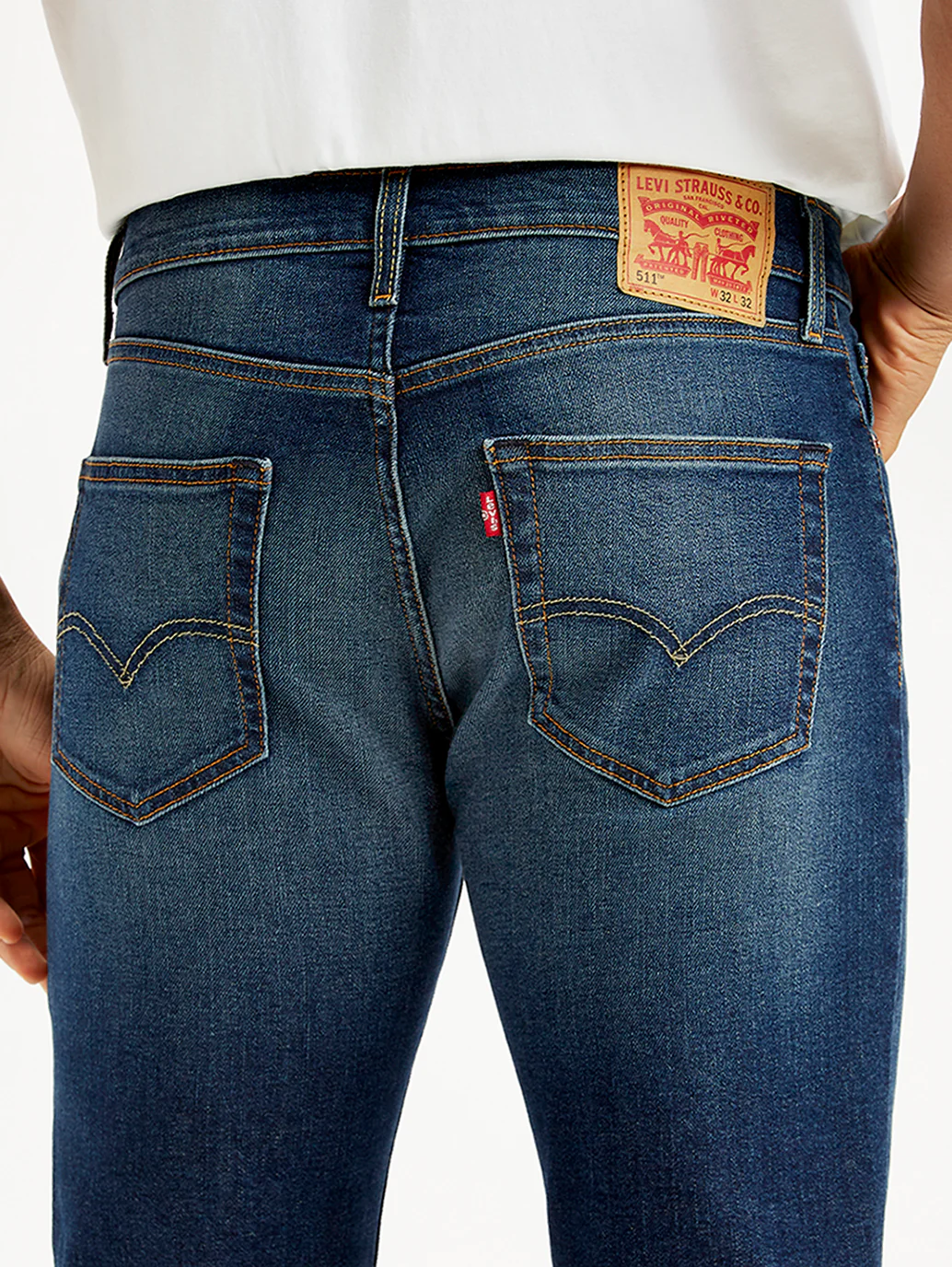 Men's 511 Navy Blue Slim Fit Mid Rise Jeans - Image 6
