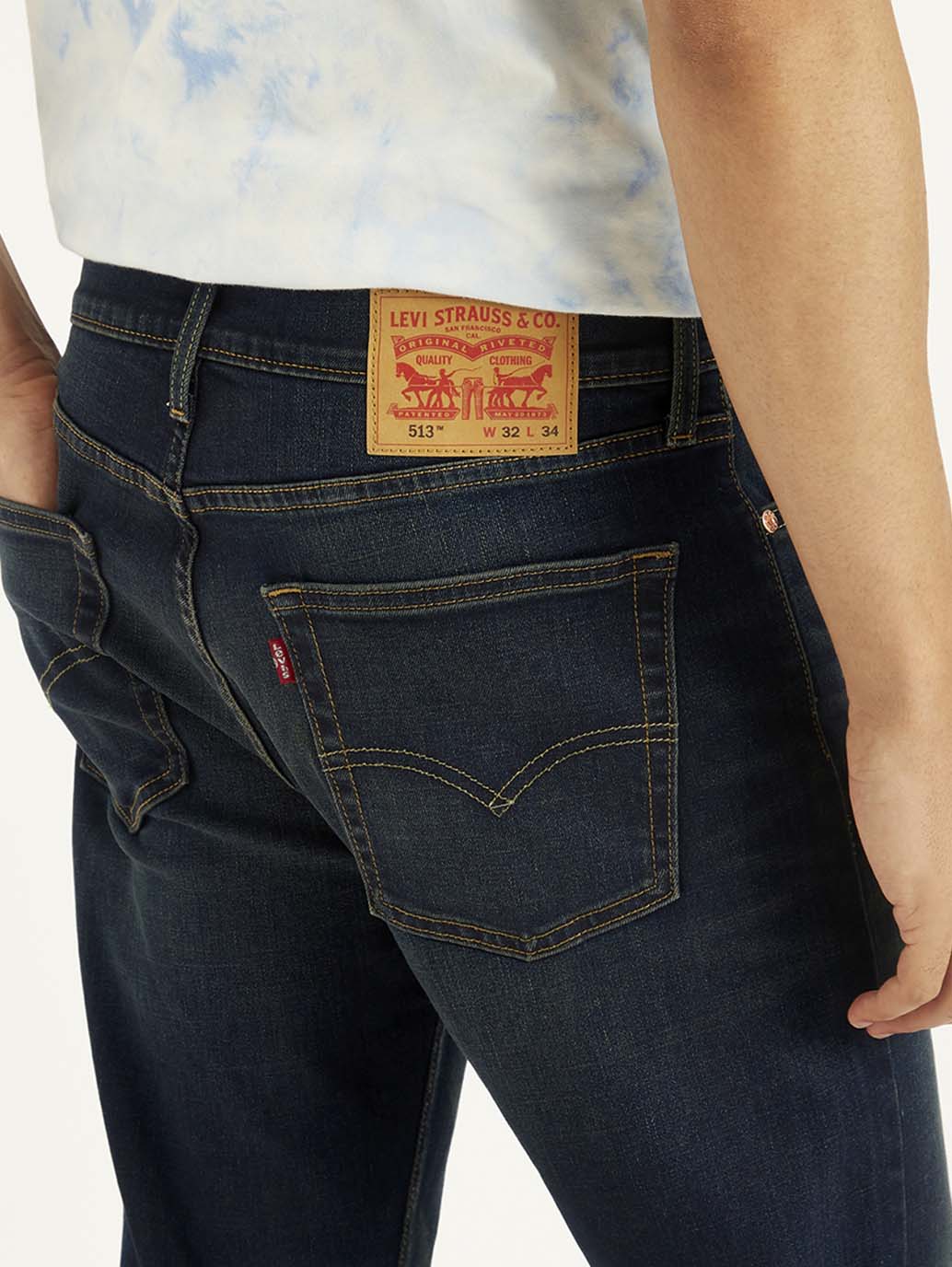 Men's 511 Navy Blue Slim Fit Mid Rise Jeans - Image 7