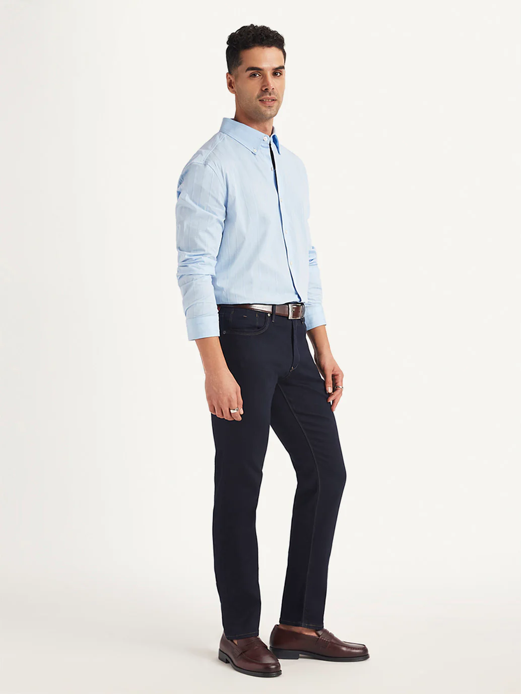 Men's Redloop 511 Navy Blue Slim Fit Mid Rise Jeans - Image 5