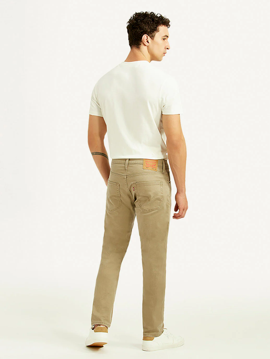 Men's 512 Beige Slim Tapered Fit Mid Rise Jeans - Image 5