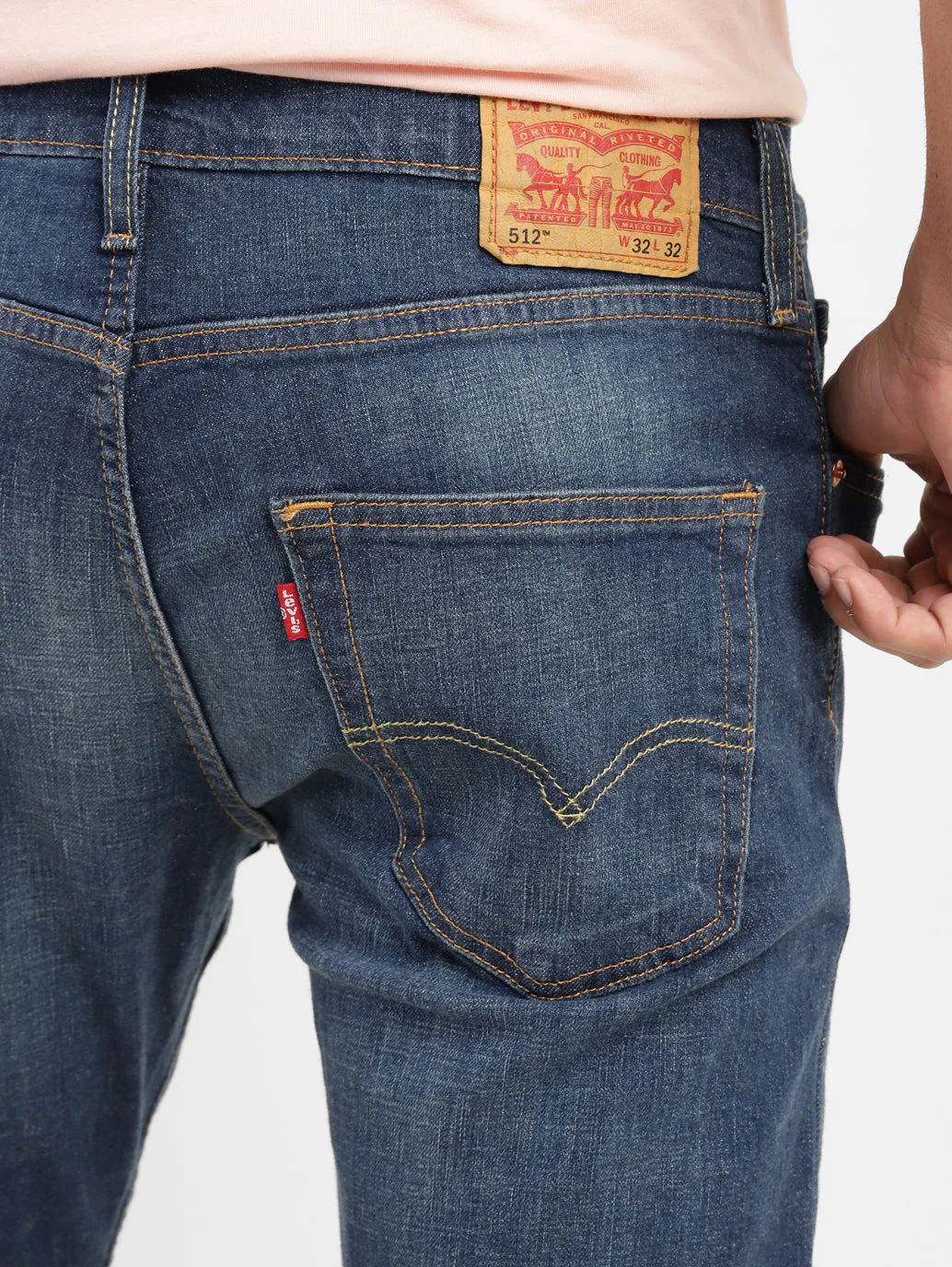 Men's 512 Blue Slim Tapered Fit Mid Rise Jeans - Image 8