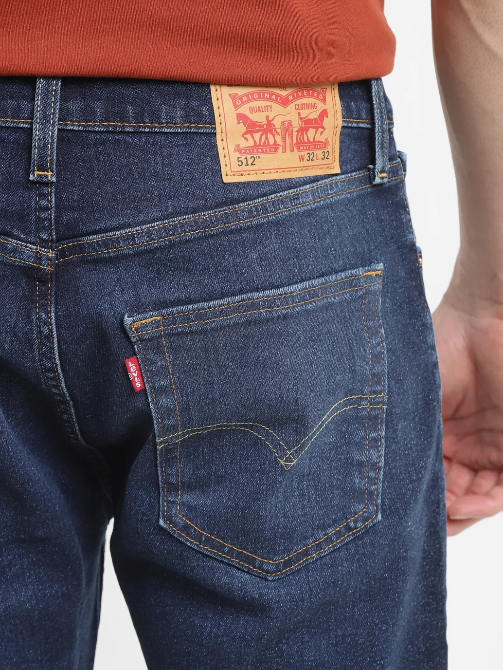Men's 512 Blue Slim Tapered Fit Mid Rise Jeans - Image 6