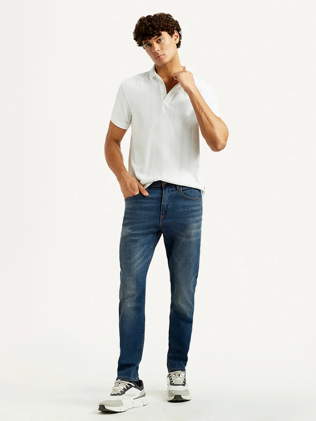 Men's Redloop 512 Blue Slim Tapered Fit Mid Rise Jeans