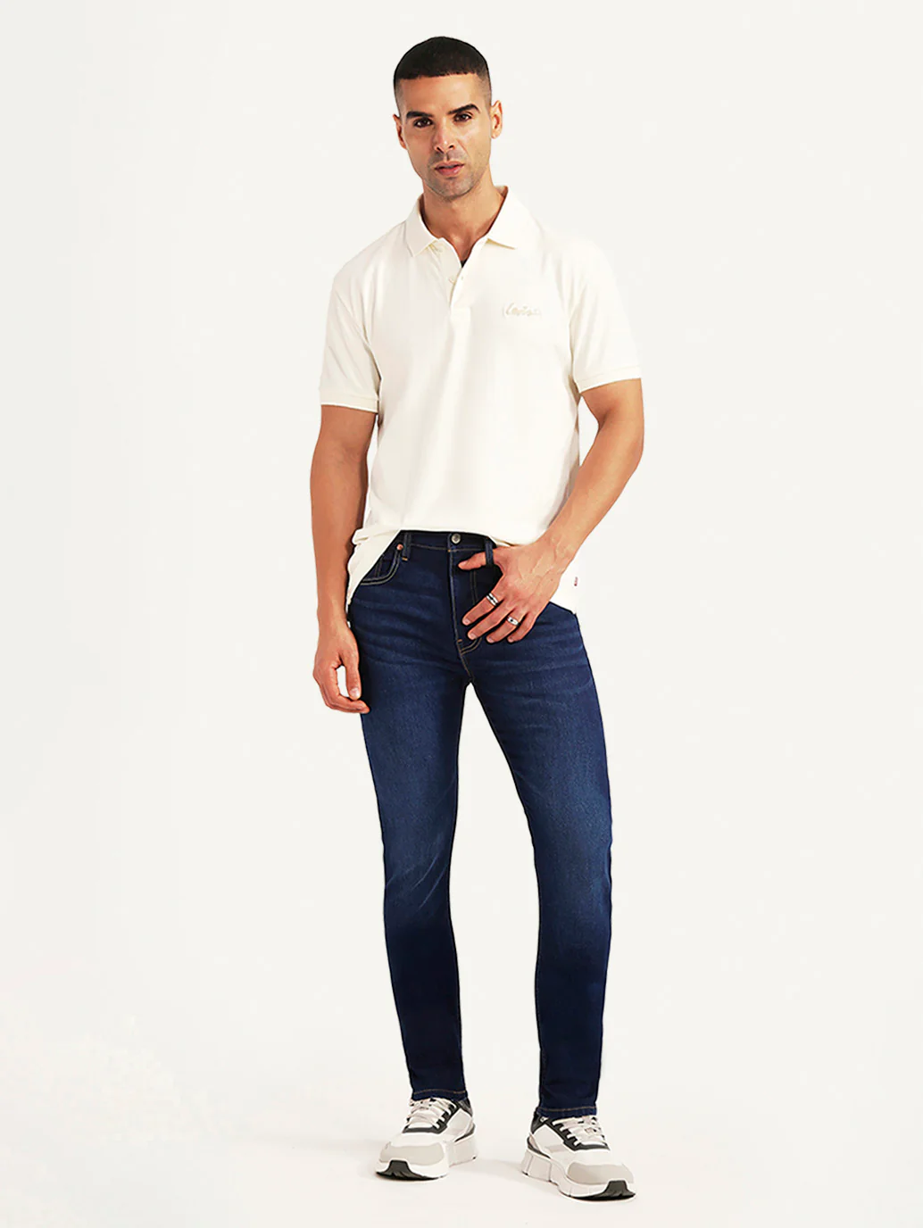 Men's 512 Dark Blue Slim Tapered Fit Mid Rise Jeans