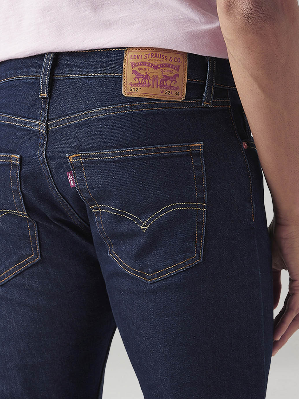 Men's 512 Dark Blue Slim Tapered Fit Mid Rise Jeans - Image 5