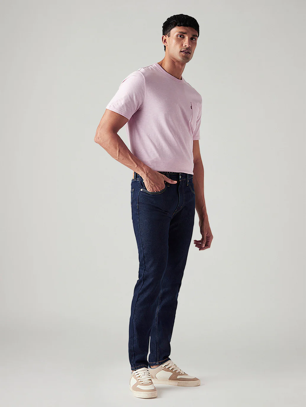 Men's 512 Dark Blue Slim Tapered Fit Mid Rise Jeans - Image 6
