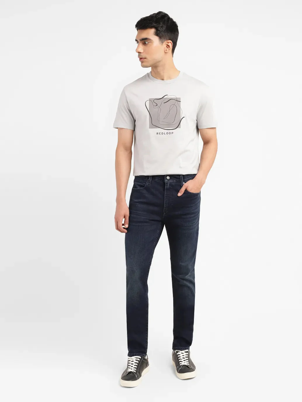 Men's Redloop 512 Blue Slim Tapered Fit Mid Rise Jeans