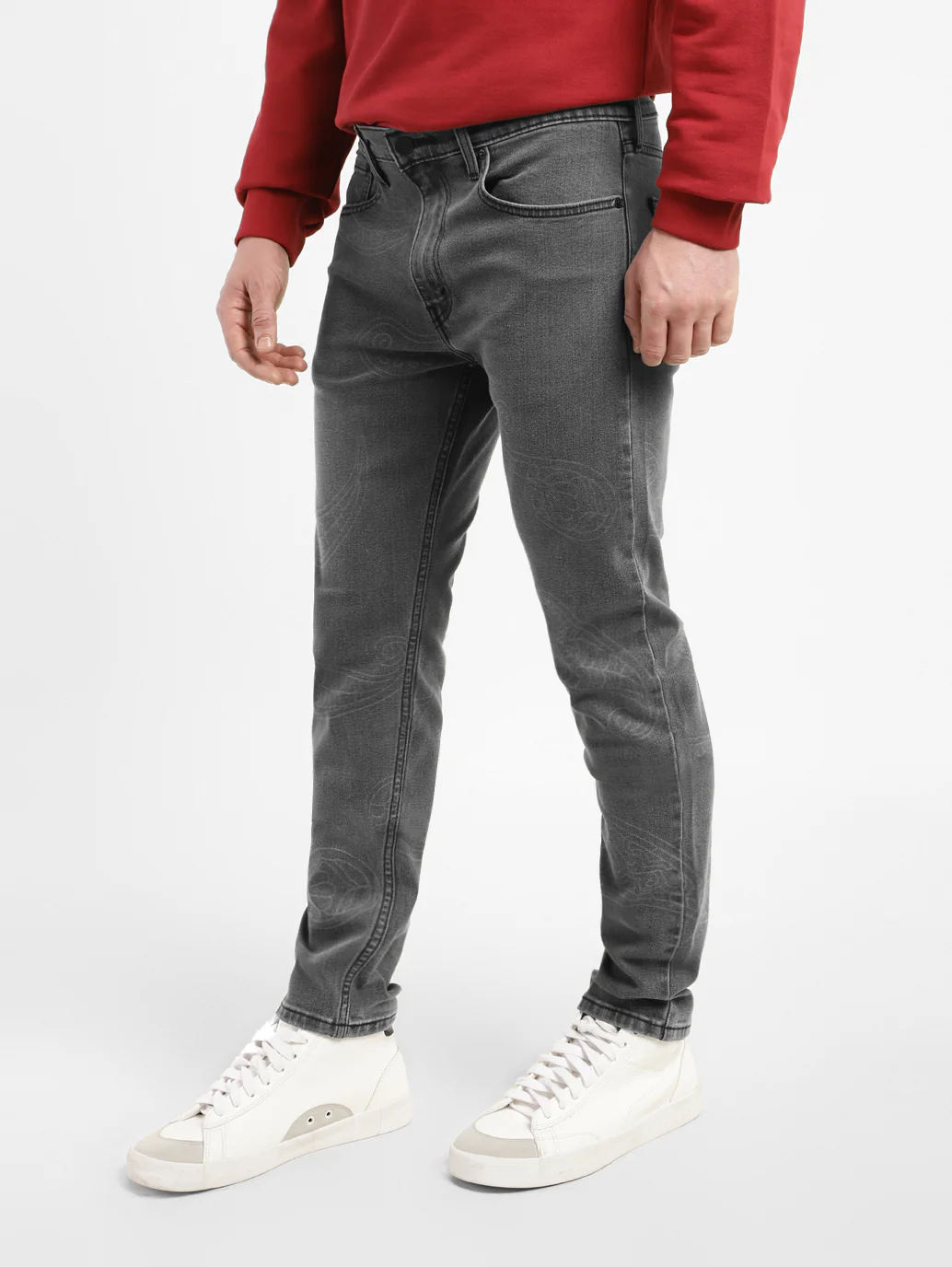 Men's 512 Grey Slim Tapered Fit Mid Rise Jeans - Image 3