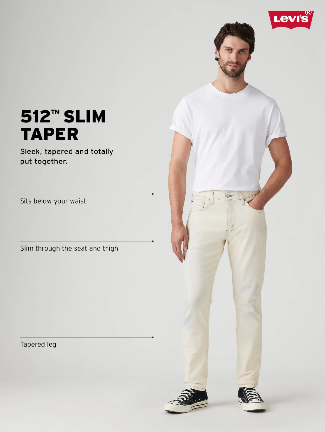 Men's 512 Grey Slim Tapered Fit chinos - Image 4