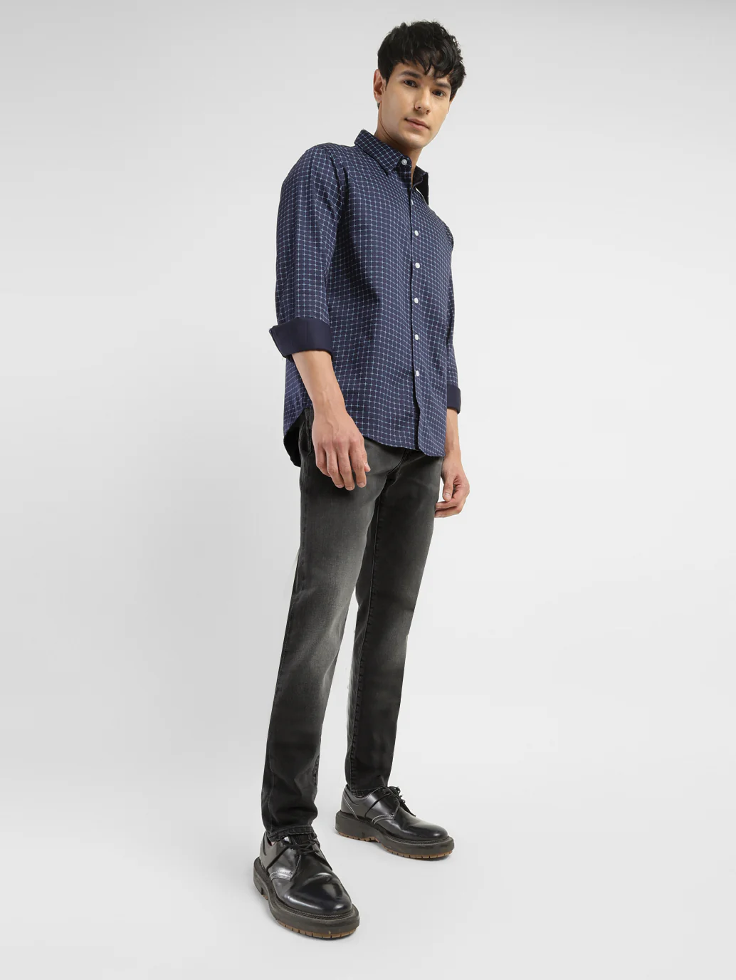 Men's Redloop 512 Grey Slim Tapered Fit Mid Rise Jeans - Image 8