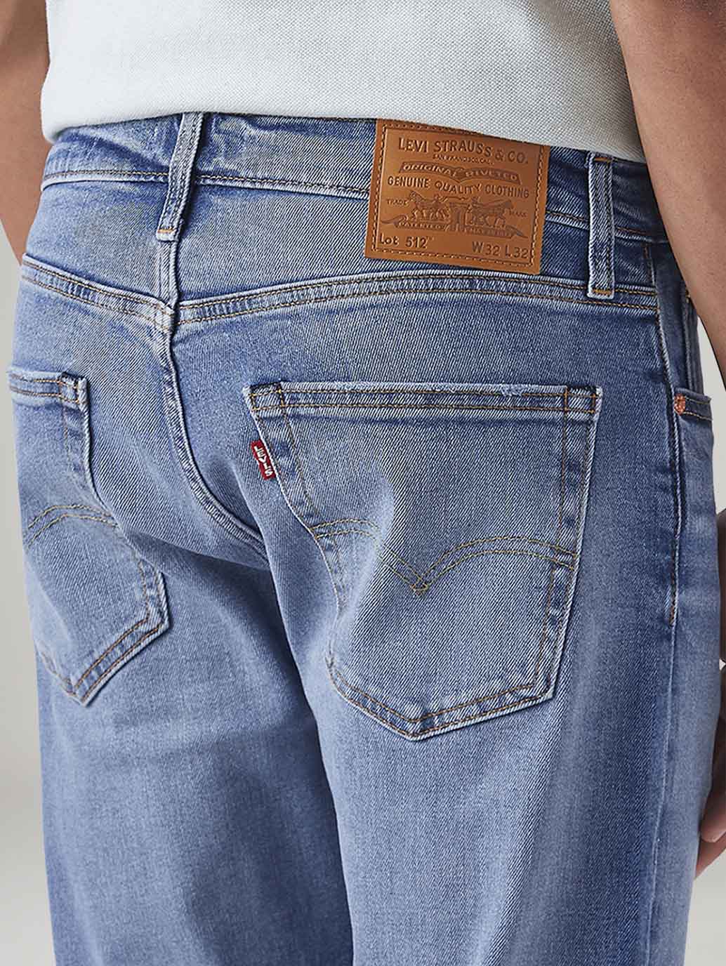 Men's 512 Light Blue Slim Tapered Fit Mid Rise Jeans - Image 5