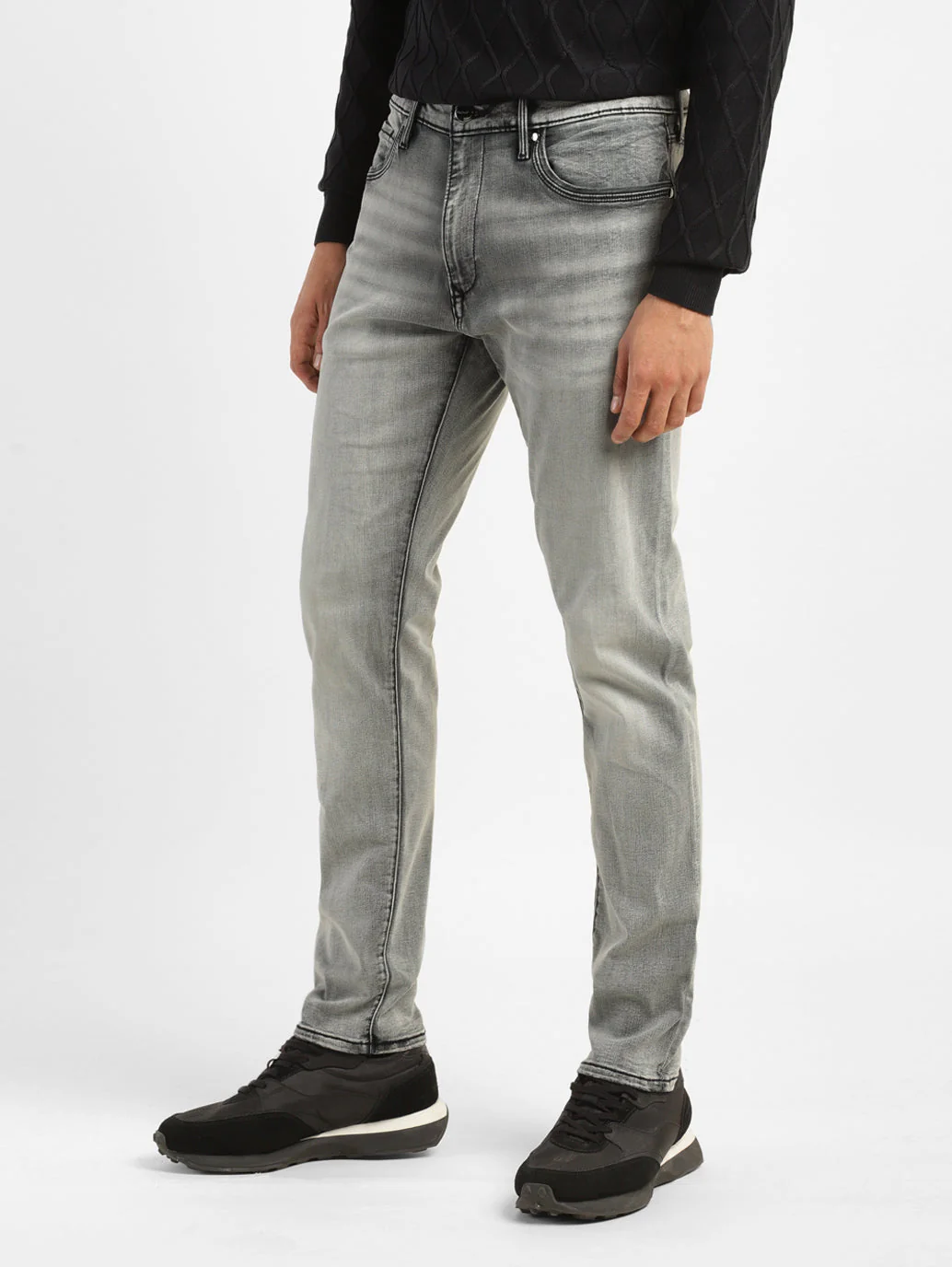Men's Redloop 512 Grey Slim Tapered Fit Mid Rise Jeans - Image 5