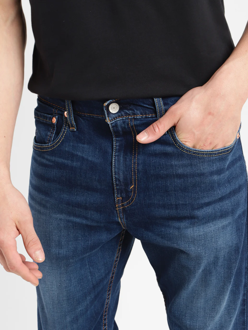 Men's 512 Navy Blue Slim Tapered Fit Mid Rise Jeans - Image 9
