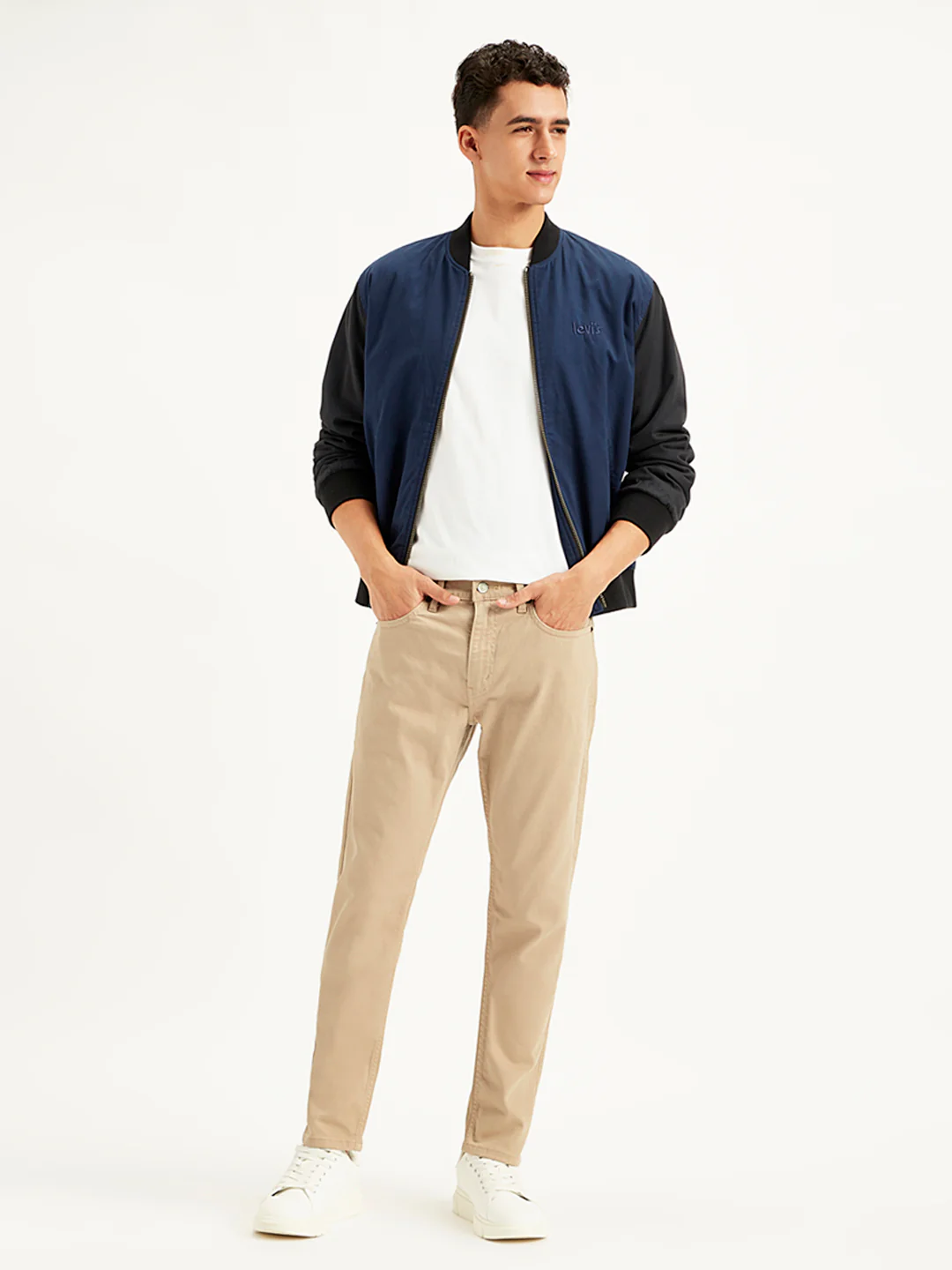 Men's 512 Beige Slim Tapered Fit Mid Rise Jeans - Image 6