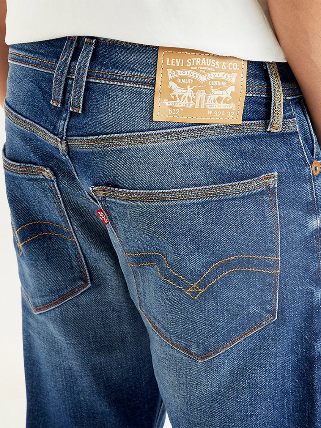 Men's 512 Blue Slim Tapered Fit Mid Rise Jeans - Image 5