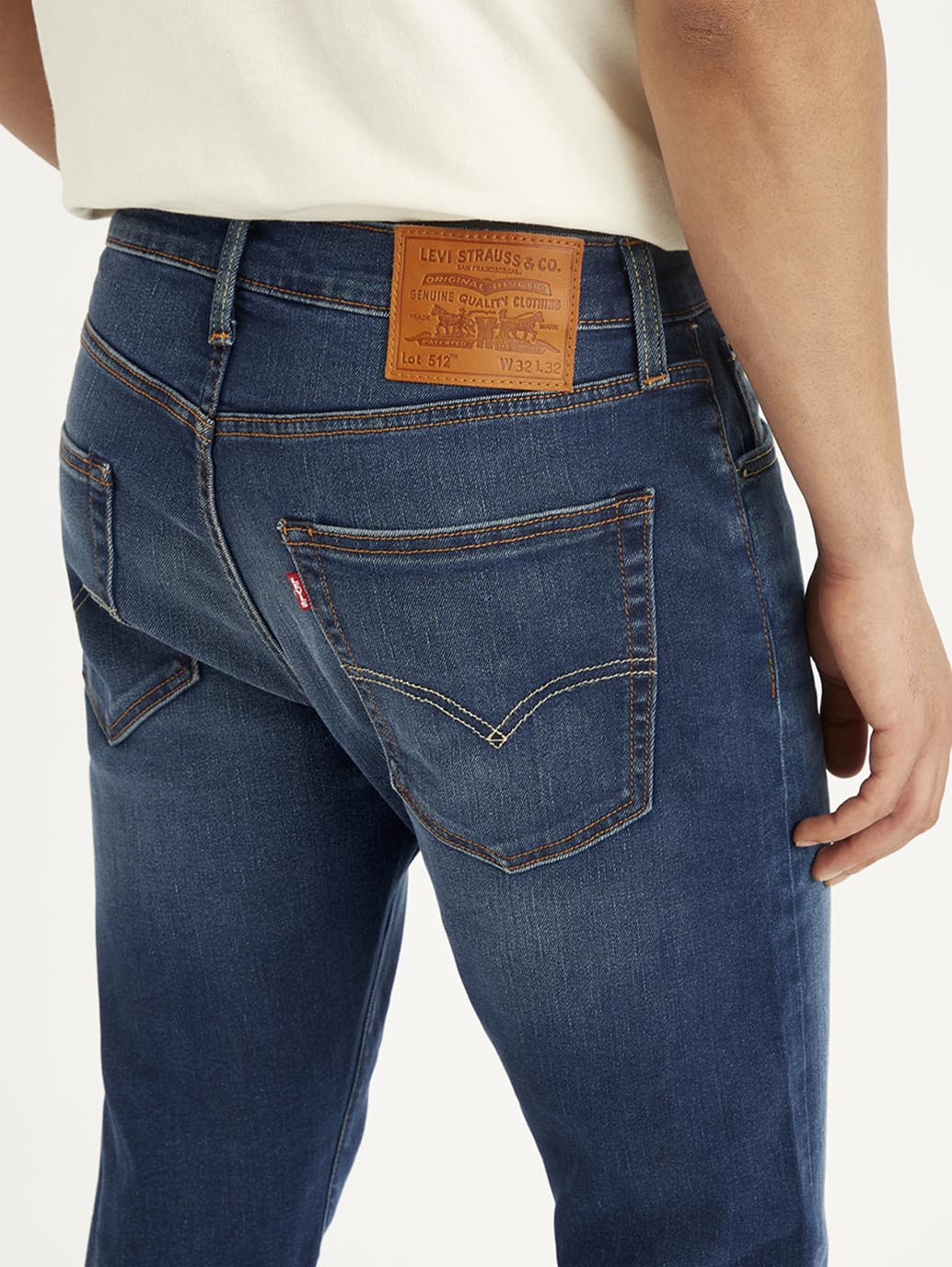 Men's 512 Blue Slim Tapered Fit Mid Rise Jeans - Image 6