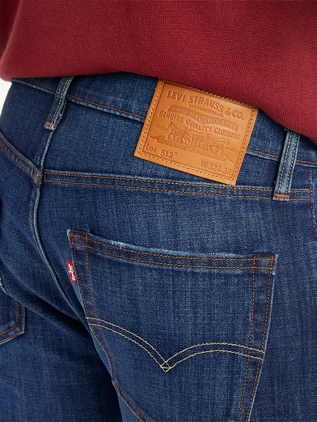 Men's 512 Blue Slim Tapered Fit Mid Rise Jeans - Image 6