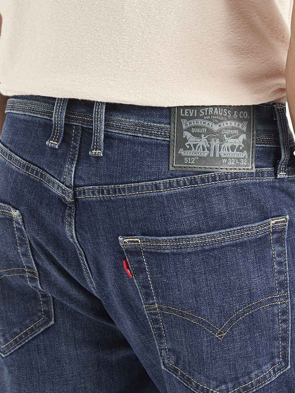 Men's 512 Dark Blue Slim Tapered Fit Mid Rise Jeans - Image 5