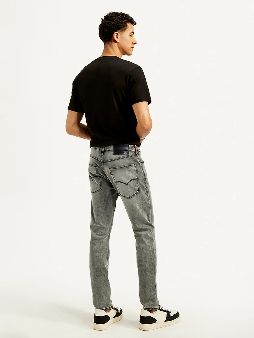Men's Redloop 512 Grey Slim Tapered Fit Mid Rise Jeans - Image 3