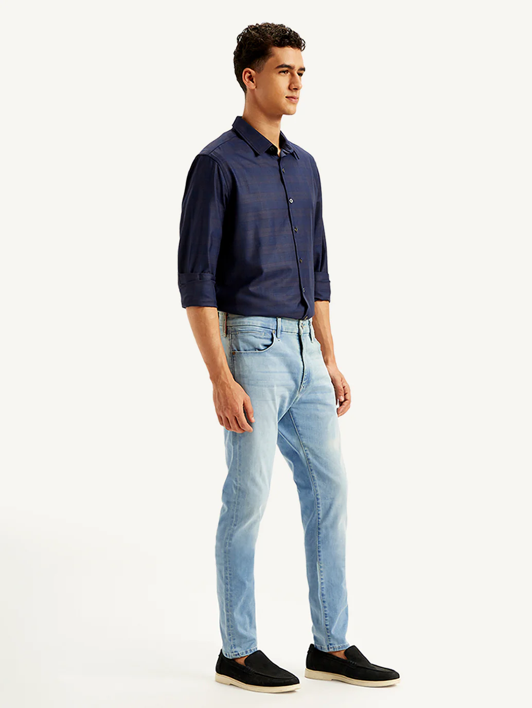 Men's Redloop 512 Light Blue Slim Tapered Fit Mid Rise Jeans - Image 7