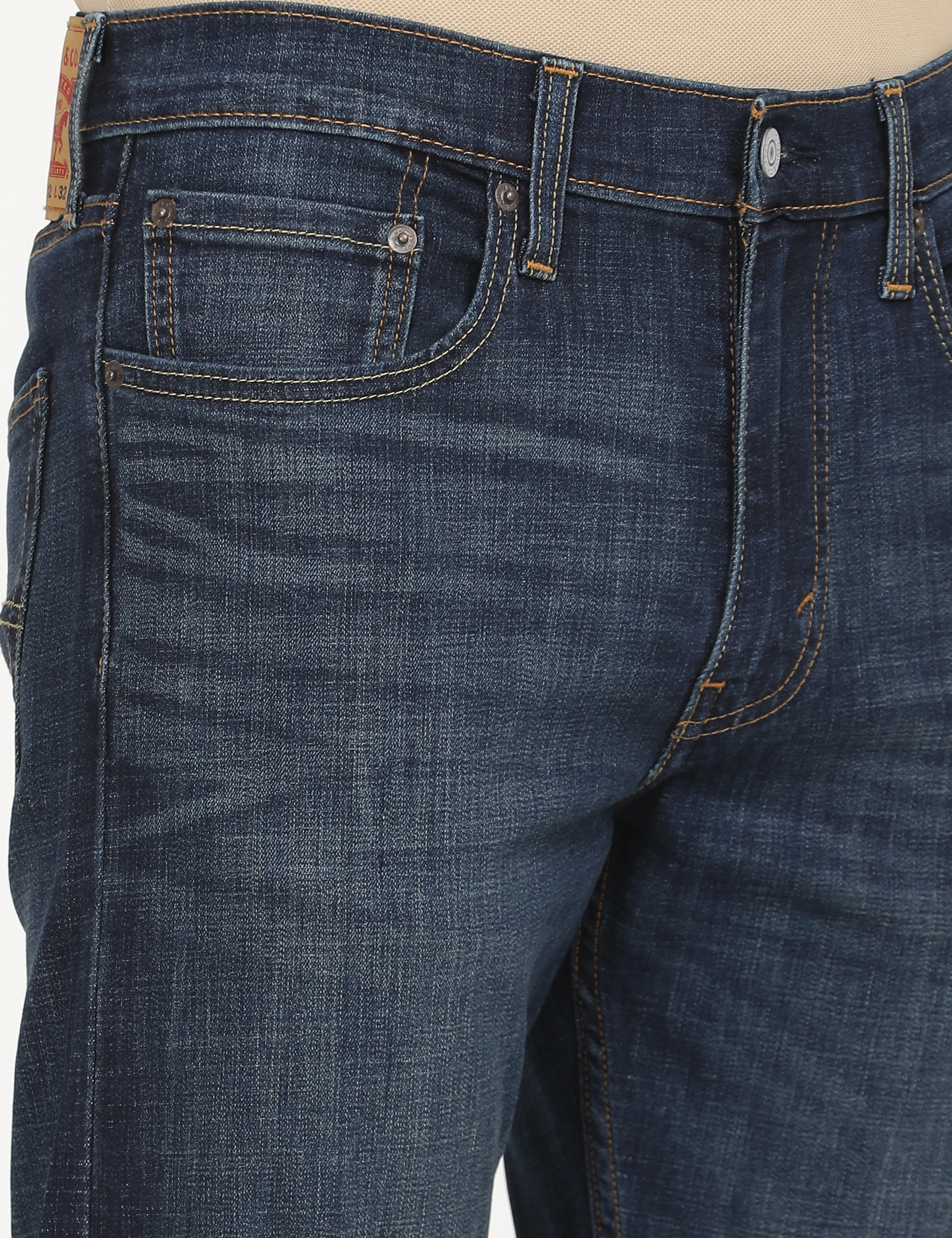 Men's 512 Navy Blue Slim Tapered Fit Mid Rise Jeans - Image 6