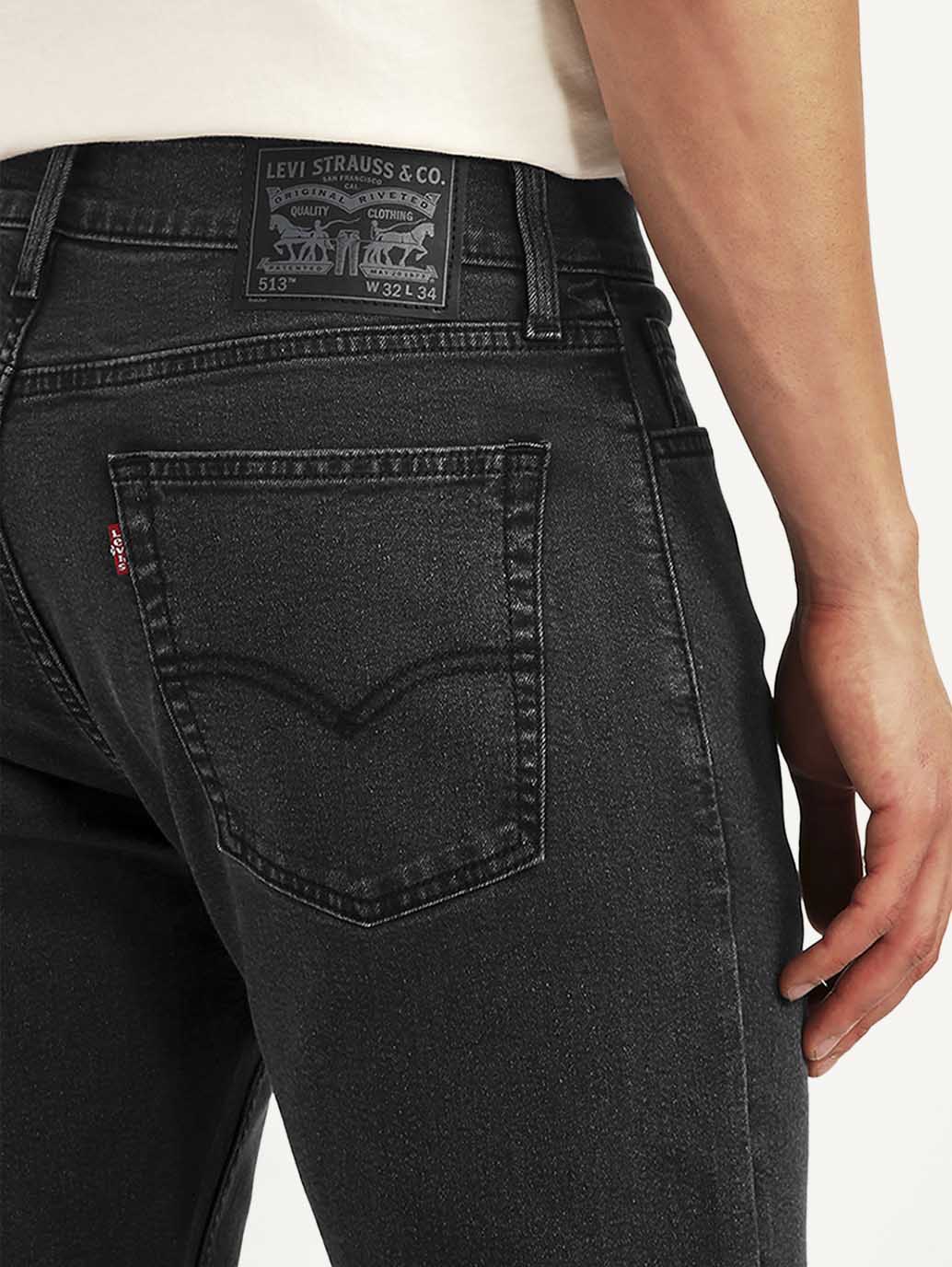 Men's 513 Black Slim Straight Fit Mid Rise Jeans - Image 6