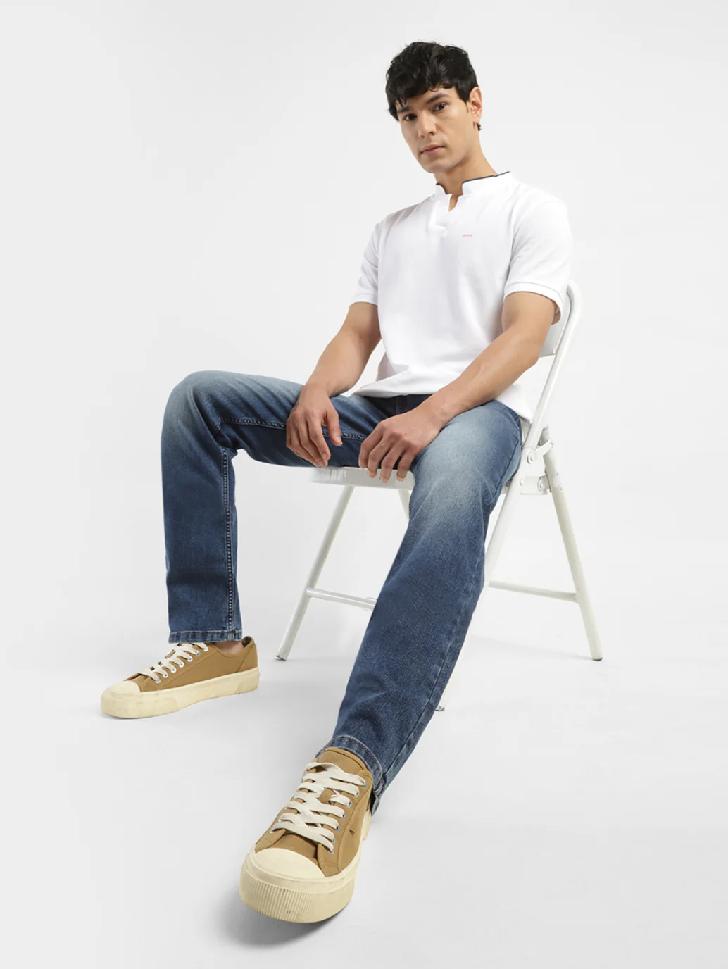 Men's 513 Blue Slim Straight Fit Mid Rise Jeans - Image 8