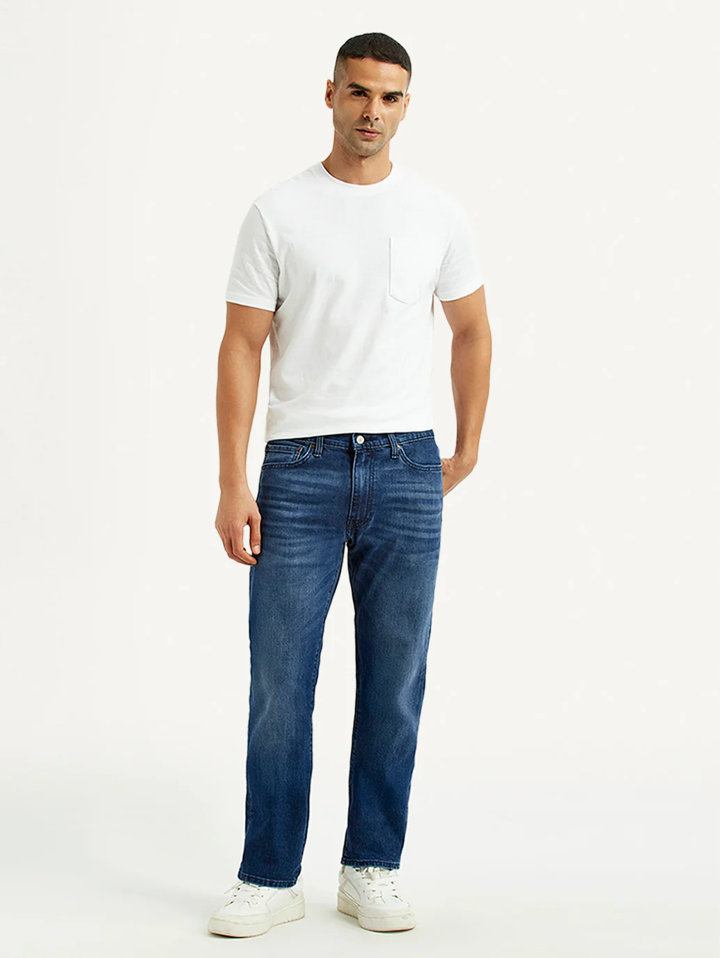 Men's 513 Blue Slim Straight Fit Mid Rise Jeans - Image 2