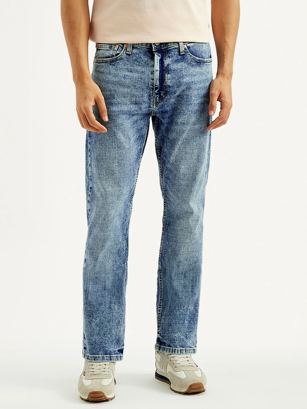 Men's 513 Blue Slim Straight Fit Mid Rise Jeans - Image 2
